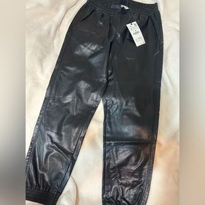 Zara faux leather joggers. High waisted.